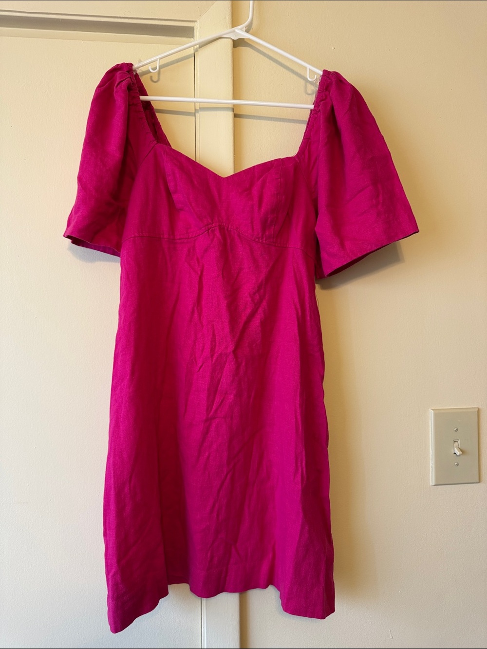 a new day Fuchsia Puff-Sleeve Mini Dress